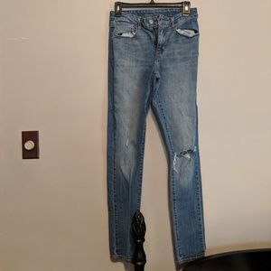 Levi's High Waist Skinny Distressed Jeans